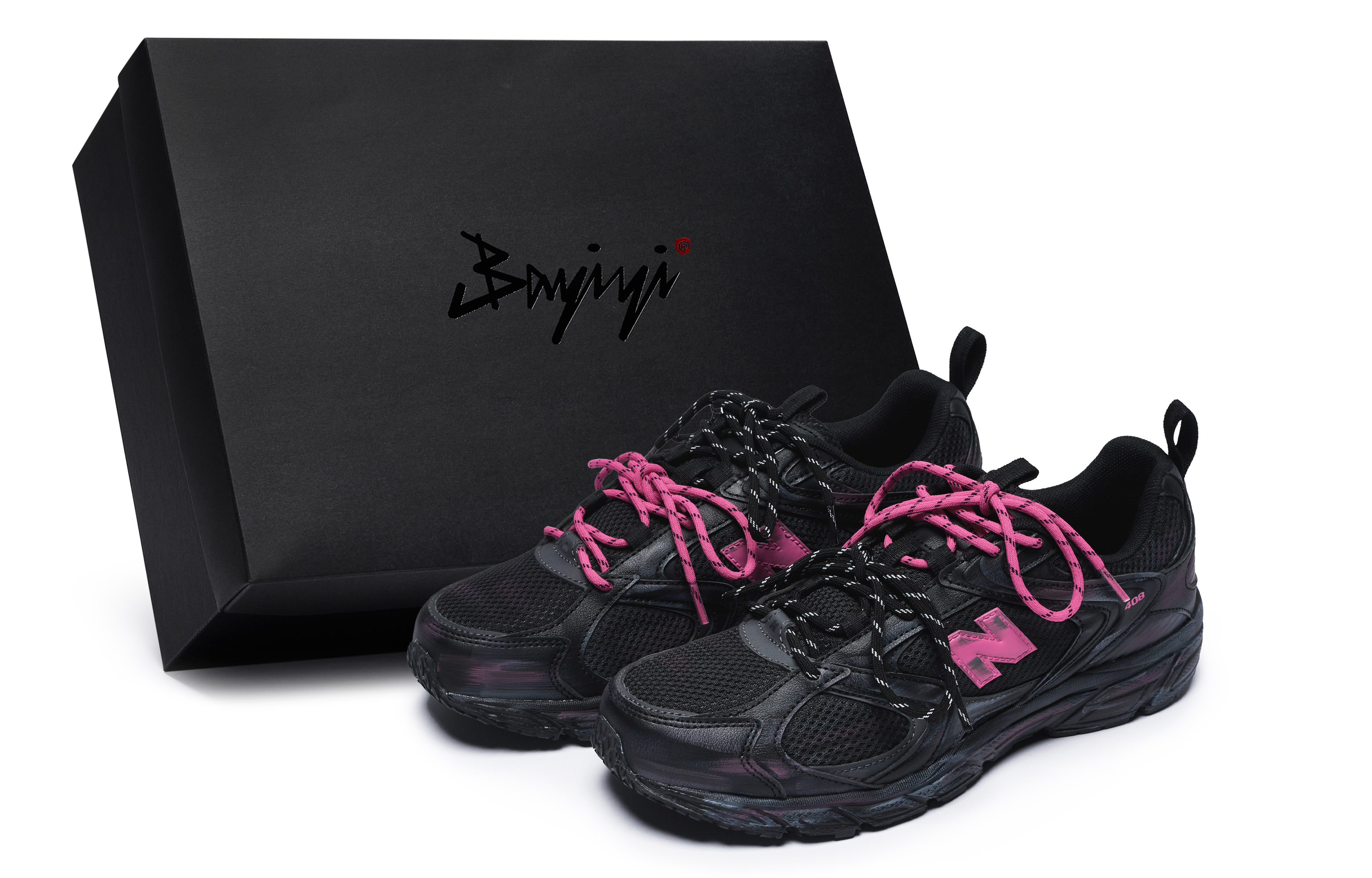 Custom New Balance 408 811 Dark Night Rose Y2K Black Pink Running Shoes ML408K (Team80 - Dark Night Rose S-BOX)