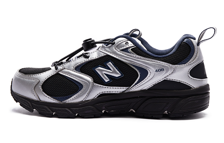 Custom New Balance 408 Black Silver Blue Low-Top Running Shoes . ML408N (Team15 - Liquid Mecha)