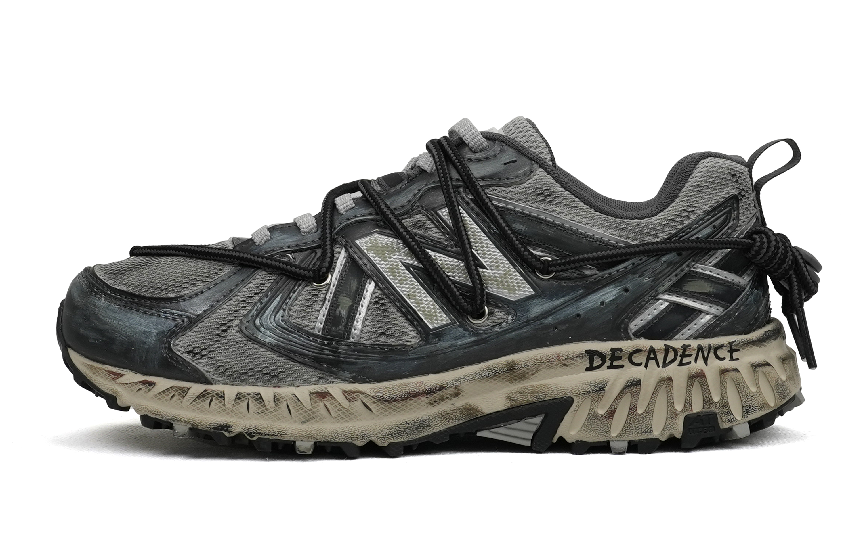 Custom New Balance 410 Series Black Silver Retro Running Shoes MT410KR5 (Team162 - Wasteland)
