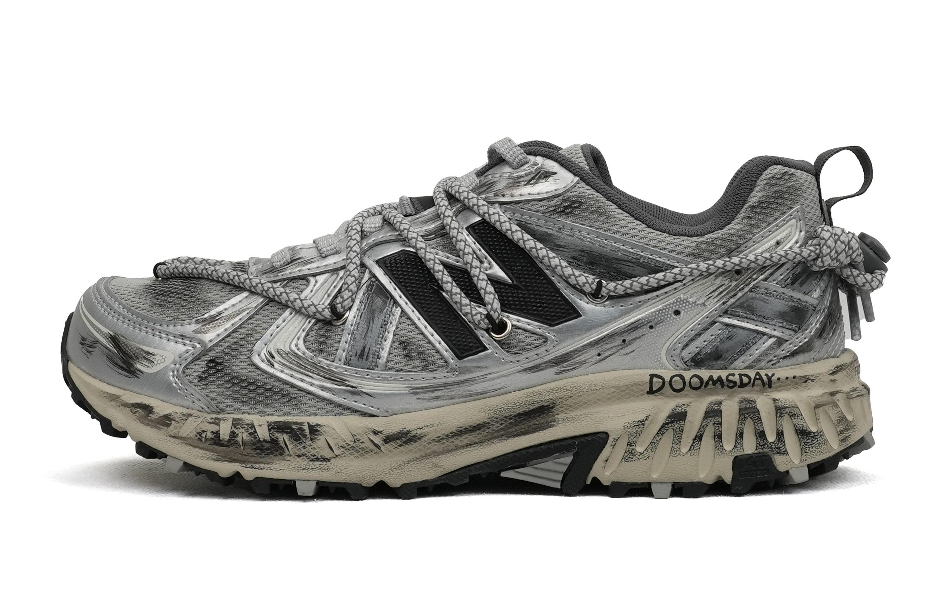 Custom New Balance 410 Silver Wing Casual Running Shoes Silver/Black MT410KR5 (Team162-Silver Wings)