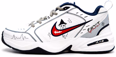 Custom Nike Air Monarch 4 Home Alone Retro Dad Shoes White/Blue Couple Style Sneakers 415445-102 (Team241 - "Home Alone") Custom Nike Air Monarch 4 Home Alone Retro Dad Shoes White/Blue Couple Style Sneakers 415445-102 (Team241 - "Home Alone")