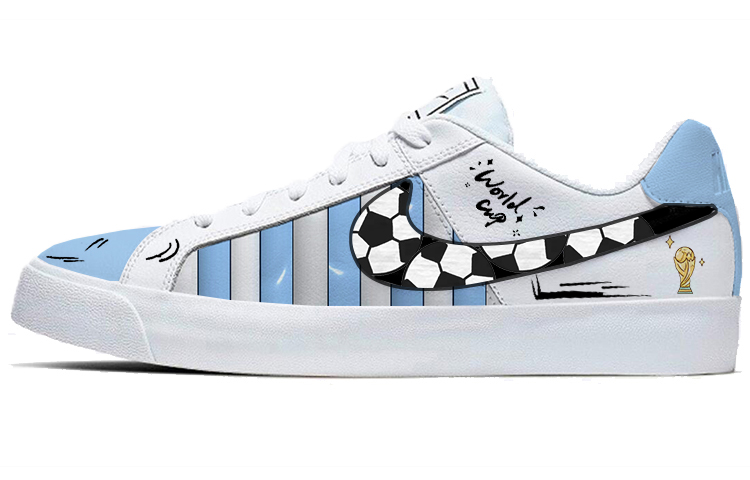Custom Nike Court Royale Sneakers Qatar World Cup Argentina White Blue Unisex Shoes BQ4222-103(TEAM56-ARGENTINA)