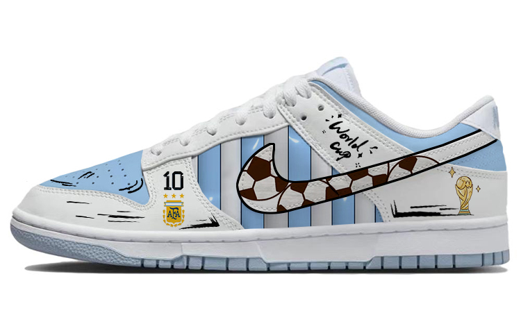 Custom Nike Dunk Low Argentina World Cup Soccer Shoes - White/Blue, Non-Slip & Durable DV0831-109(TEAM56-ARGENTINA)