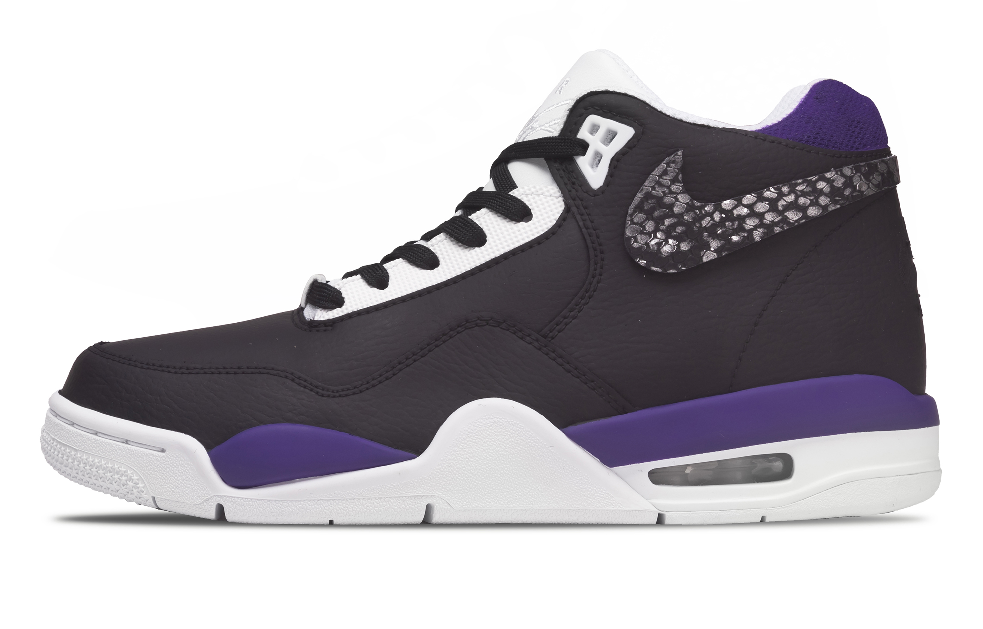 Custom Nike Flight Legacy Black Viper Streetwear Mid Basketball Shoes Black Purple BQ4212-101 (Team73-Black Viper)