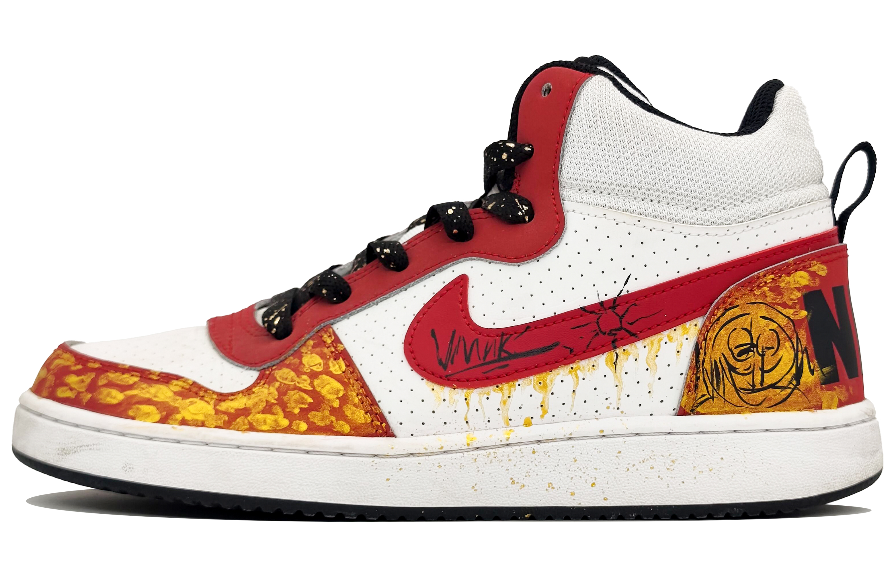 Custom Nike Flight Legacy Chinese New Year Cloud Gold Retro High-Top Sneakers 838938-101 (Team1353 Gilded Old Alley Gold)