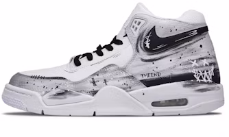 Custom Nike Flight Legacy Smiley Devil Retro Basketball Shoes Black White BQ4212-101 (Team1190 - Devil's Smile) Custom Nike Flight Legacy Smiley Devil Retro Basketball Shoes Black White BQ4212-101 (Team1190 - Devil's Smile)