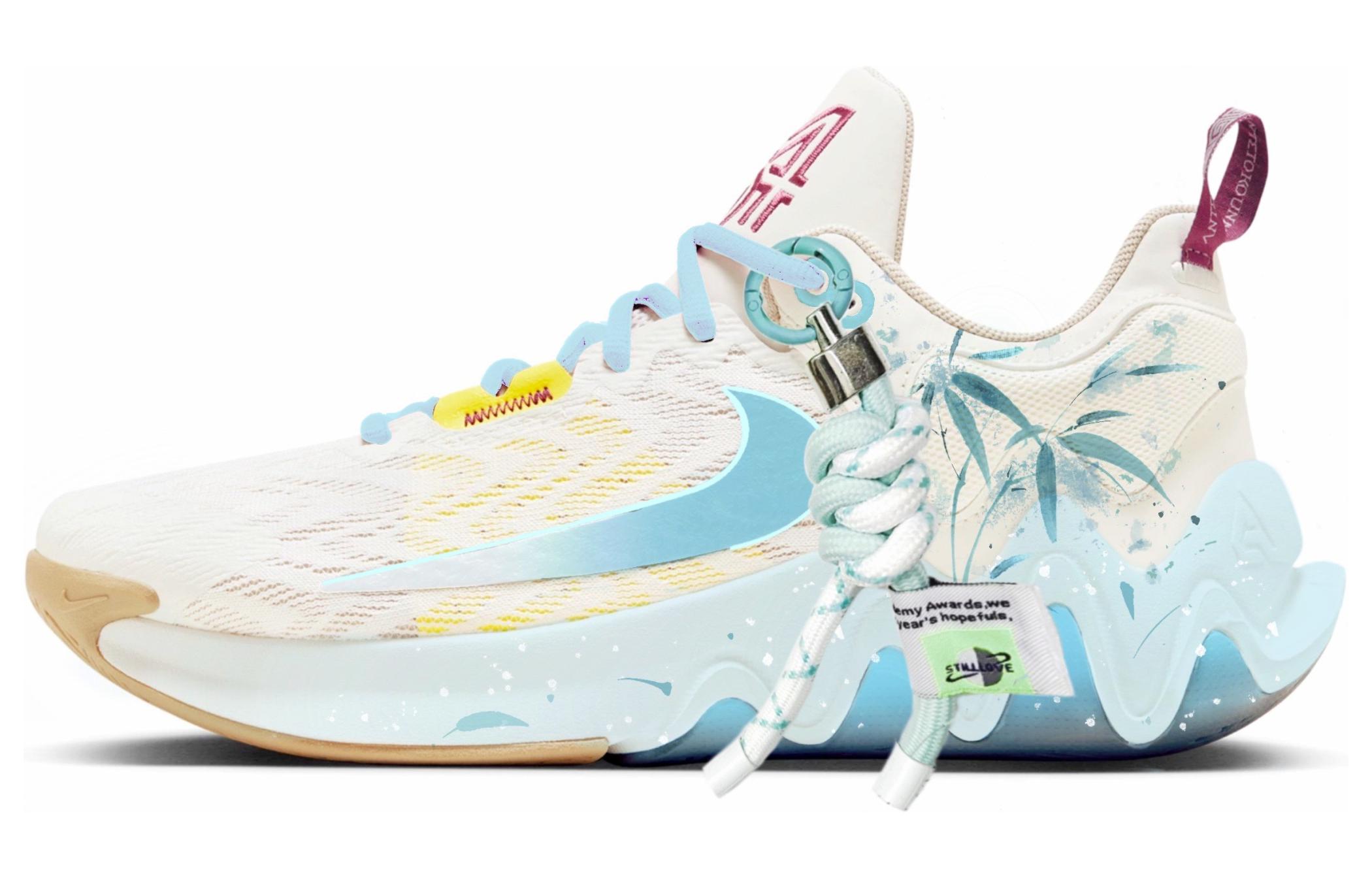Custom Nike Giannis Immortality 2 Mint Green Low-Top Basketball Shoes DM0826-100 (Team204 - Breeze Swaying Green Branch)
