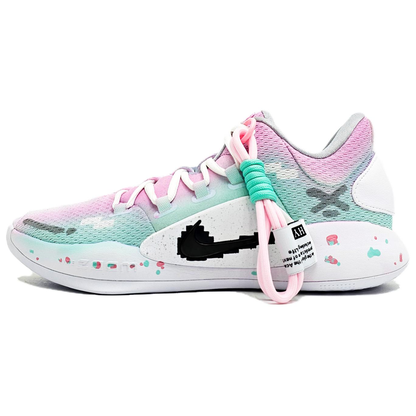 Custom Nike Hyperdunk 10 X Low Neon Graffiti Gradient Basketball Shoes. AR0465-100 (Team145 - Neon Glow)