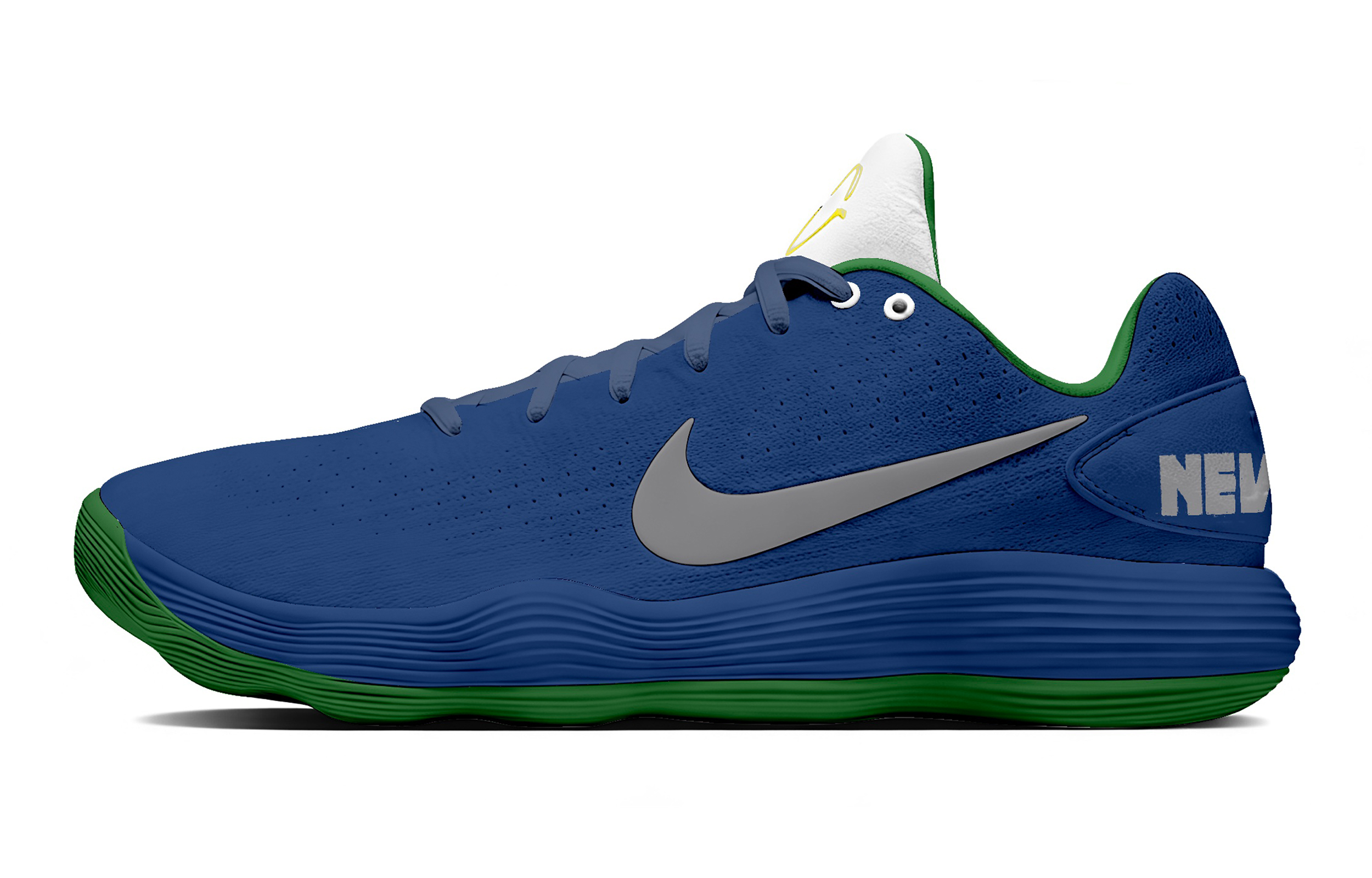 Custom Nike Hyperdunk 2017 Foggy Retro Low-Top Basketball Shoes Blue Grey Men. IO7604-131 (Team691 - Misty Riverbank)