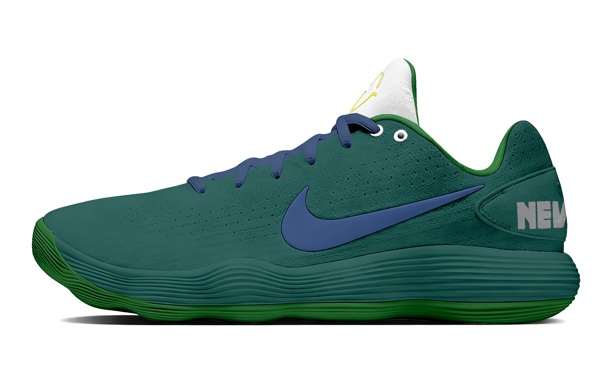 Custom Nike Hyperdunk 2017 Green Low-Top Basketball Shoes Retro Minimalist Style IO7604-131 (Team691 - Nature's Heart)