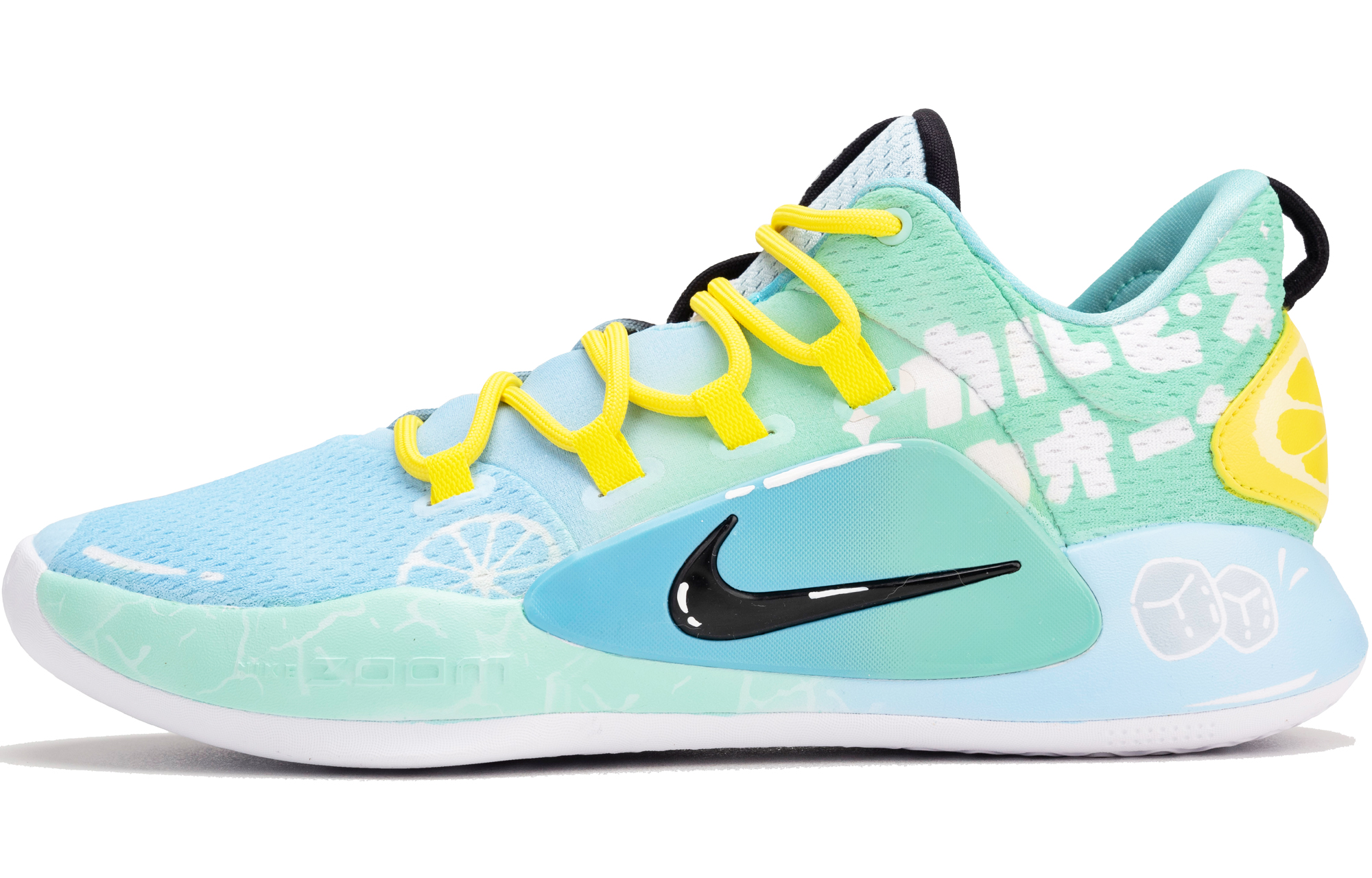 Custom Nike Hyperdunk X Low Blue Yellow White Ice Lemon Basketball Shoes. FN3441-101 (TeamF - Ice Lemon Soda)