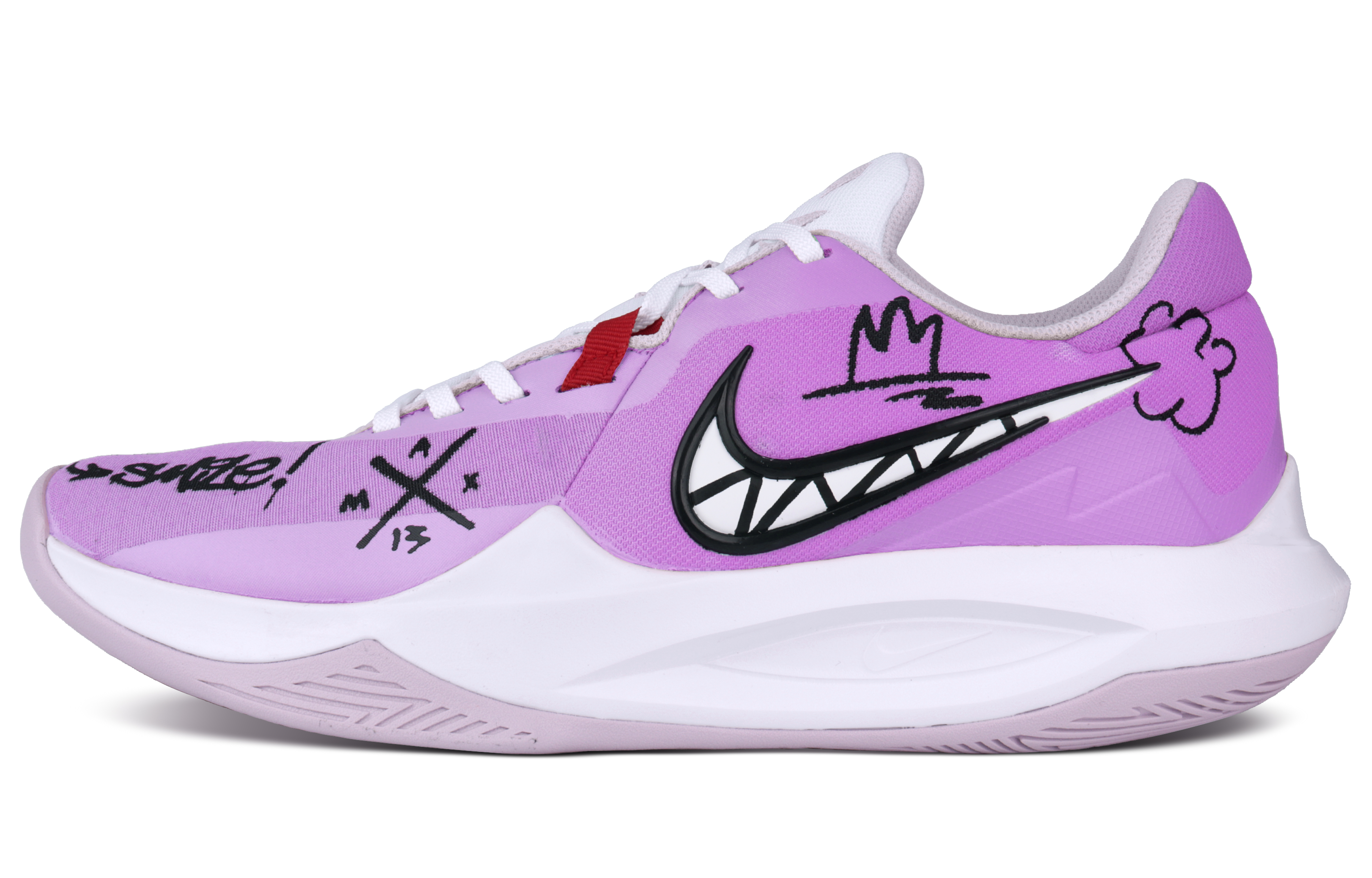 Custom Nike Precision 6 "Purple Sunset Graffiti" Low-Top Basketball Shoes DD9535-100 (Team238-Zixia Diary)