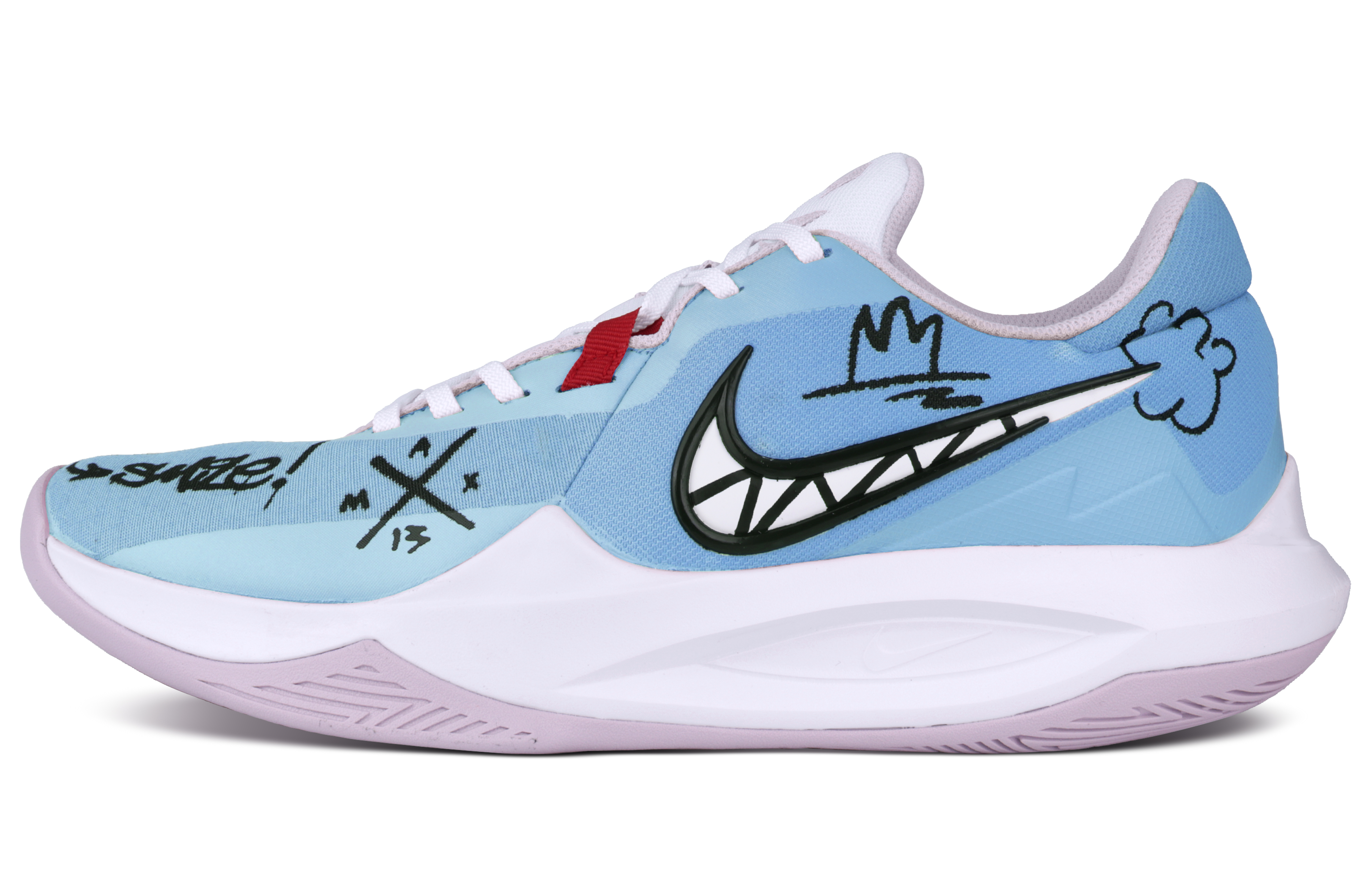 Custom Nike Precision 6 Beach Diary Graffiti Low-Top Basketball Shoes Blue/Black DD9535-100 (Team238 - Beach Diary)