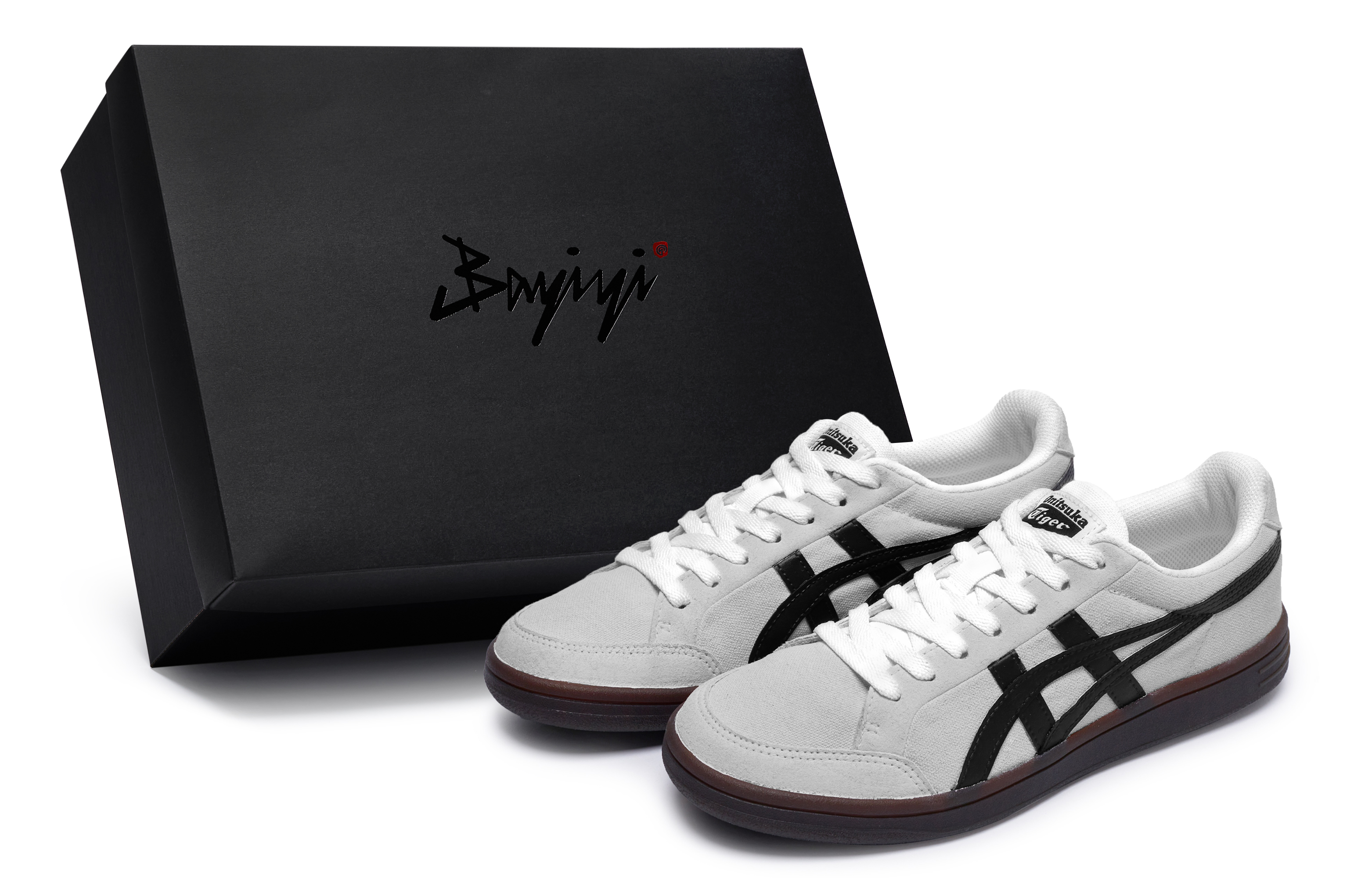 Custom Onitsuka Tiger Advanti Gray/Black Low-Top Sneakers Casual Shoes. 1183B799-101 (Team80 Velvet Gray S-BOX).