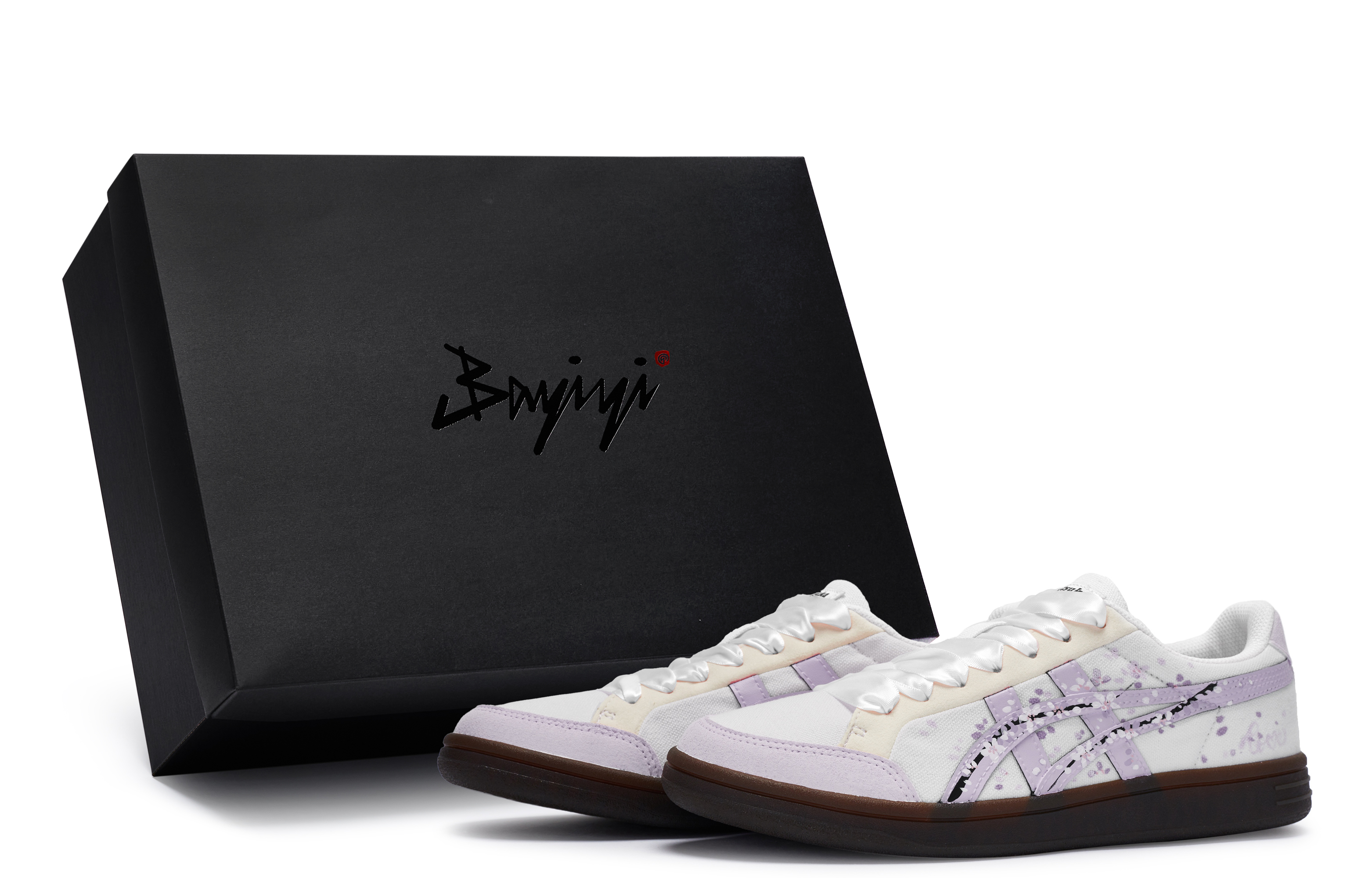Custom Onitsuka Tiger Advanti Sakurajima Lilac Summer Sneakers White Purple. 1183B799-101 (Team80-Sakurajima Light Purple S-BOX)