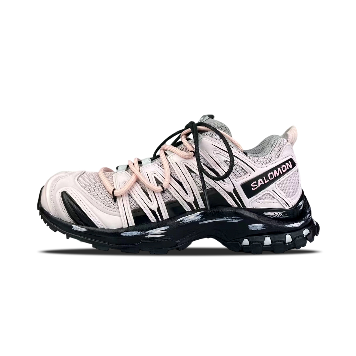 Custom Salomon XA Pro 3D Strawberry White Chocolate Black Pink Casual Outdoor Sneakers 416175 (Team401-Strawberry White Chocolate)