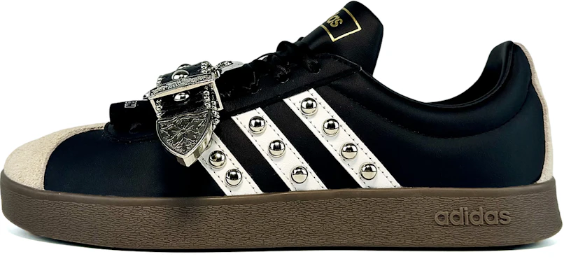 Custom Sneakers: adidas VL Court 2.0 Gothic Black Low-Top Casual Shoes ID6017 (Team45 - Horse Hoof Buckle) Buy Custom Sneakers: adidas VL Court 2.0 Gothic Black Low-Top Casual Shoes ID6017 (Team45 - Horse Hoof Buckle)