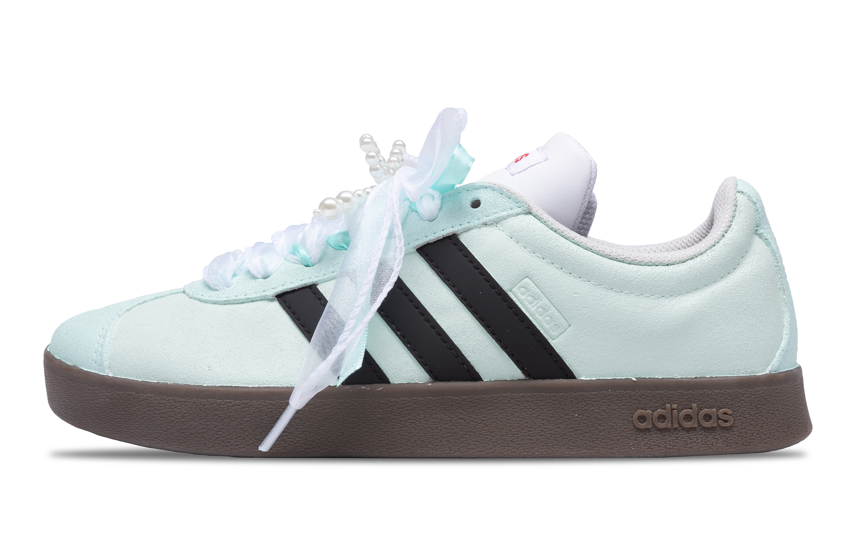 Custom Sneakers: Adidas VL Court 2.0 Green Lime Mint Ribbon Low-Top Casual Shoes HQ1802 (Team250 - Salty Lime)