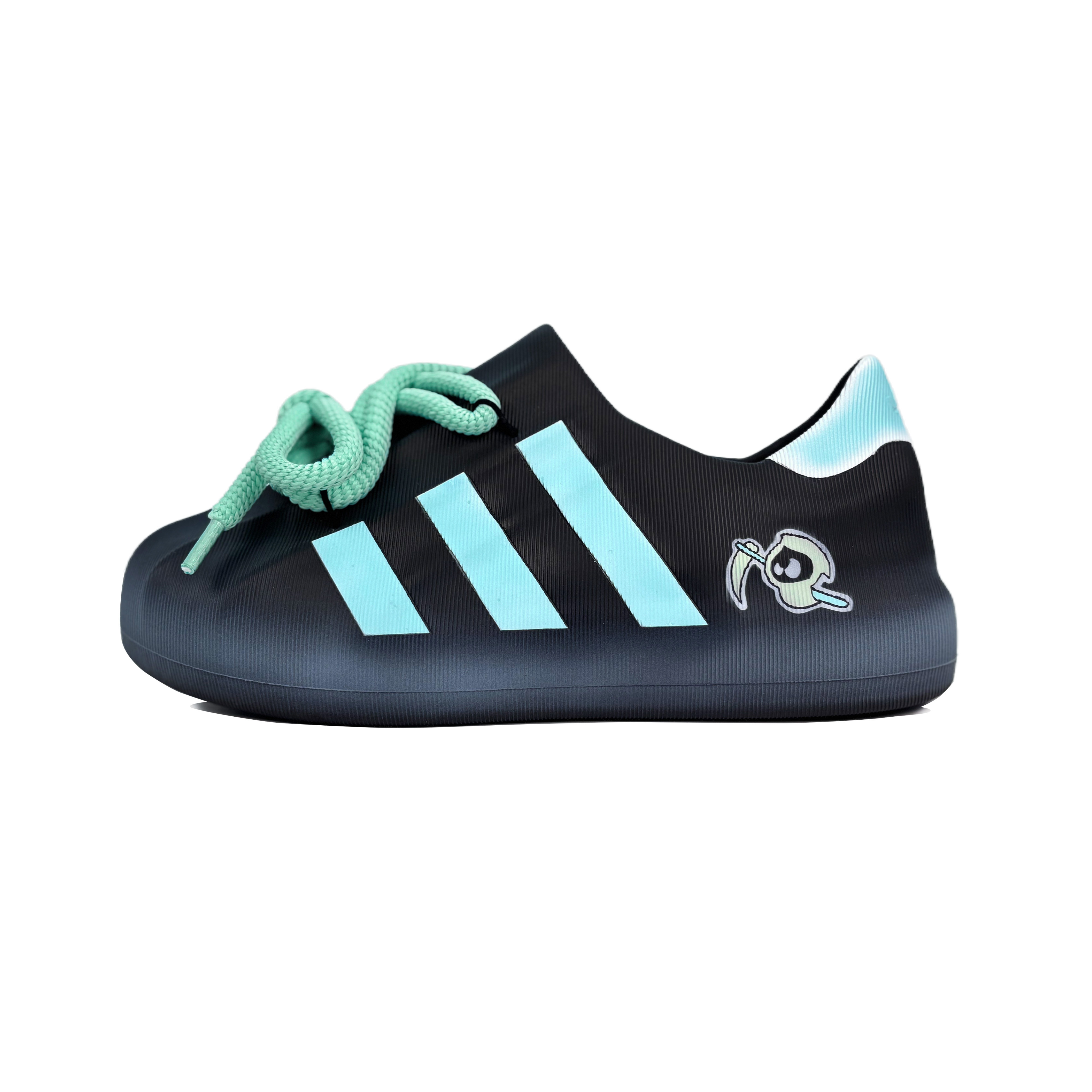 Custom Sneakers adidas Originals AdiFOM Superstar Black Blue Casual Shoes HQ8752 (Team 188 - Enforcer)