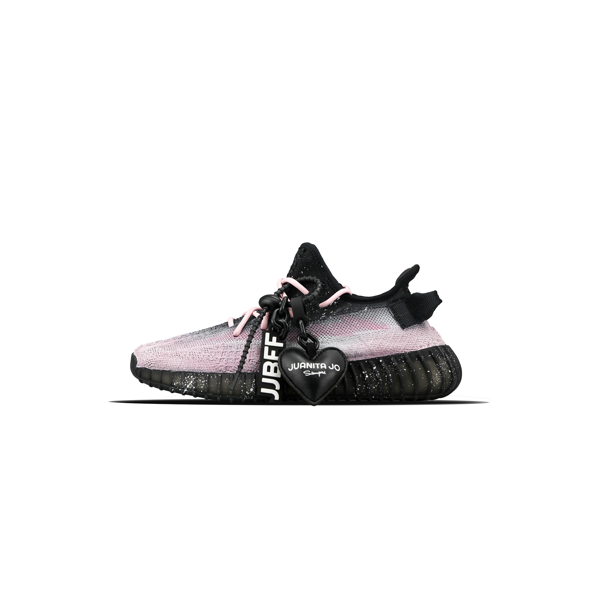 Custom Sneakers adidas Yeezy Boost 350 V2 Milky Way 2.0 Black Pink White HQ4540 (Team81 - Galaxy Magpie Bridge 2.0)