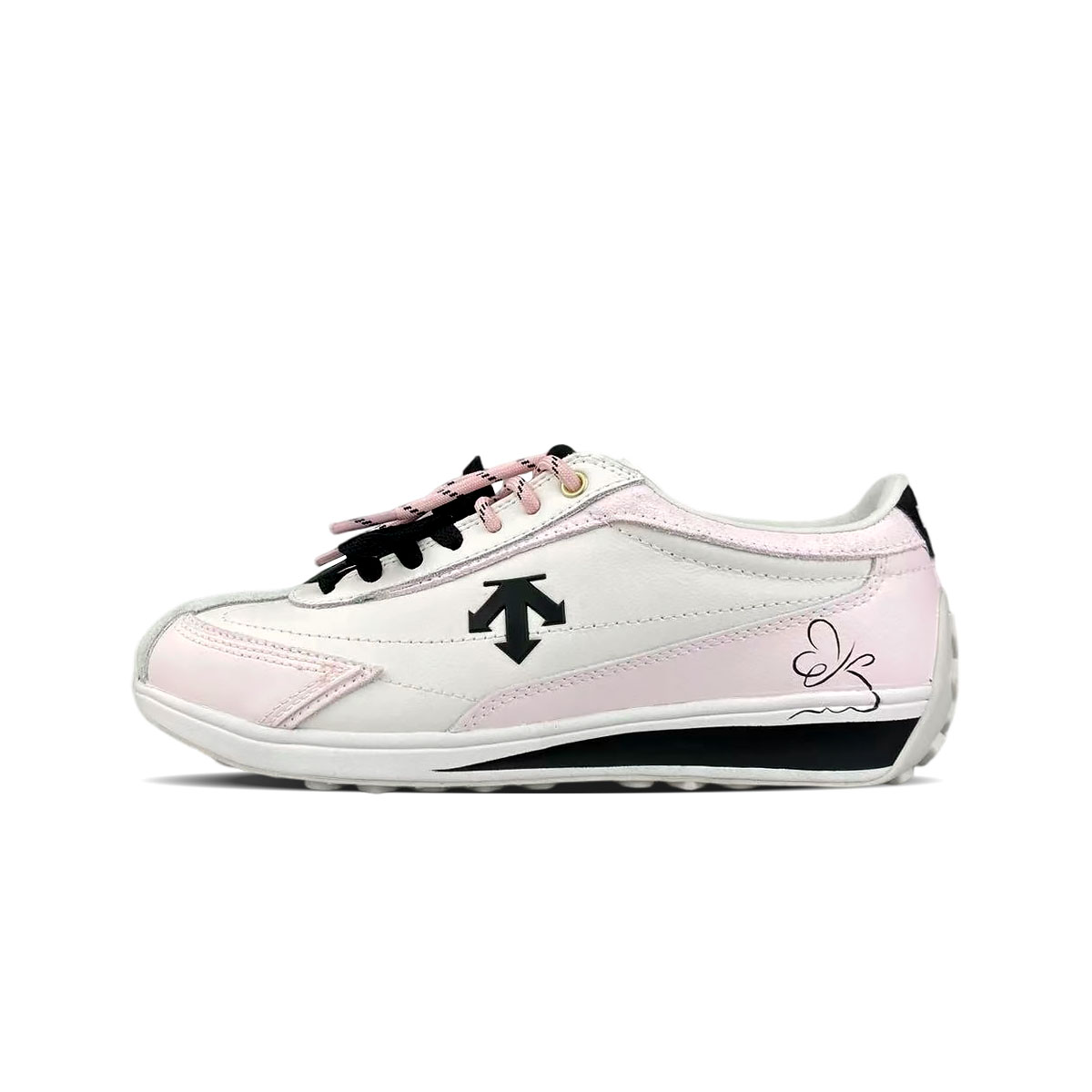 Custom Sneakers DESCENTE Cron Racer BNK Retro Colorblock Casual Shoes SP123LCR18-BKWH (Team40 - Butterfly Shadow)