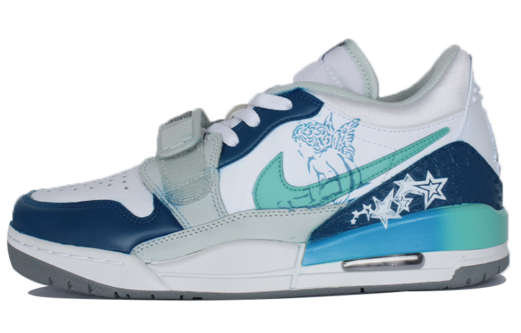 Custom Sneakers Jordan Legacy 312 Telescope Angel Grey Blue Mid-top Shoes FV8115-101 (Team10 - Little Angel Telescope)