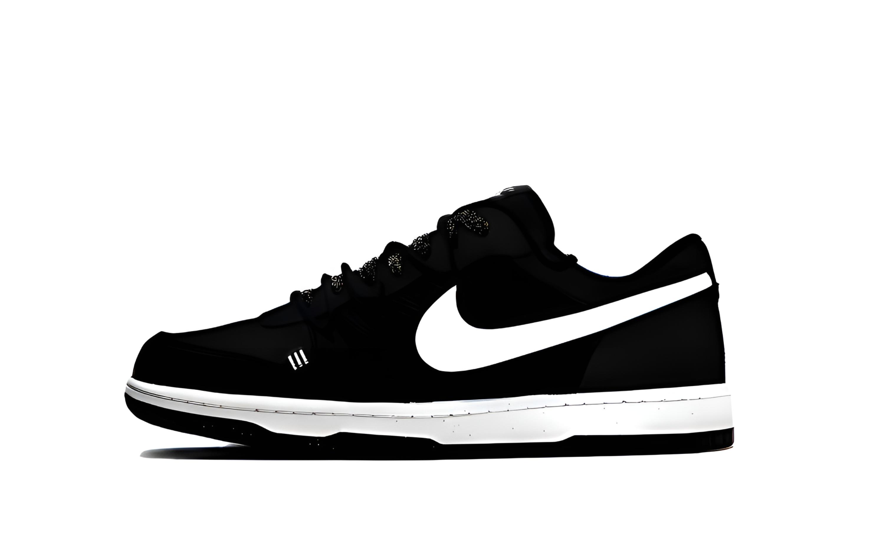 Custom Sneakers Nike Big Black Hole Shadow Dark Side Minimalist CNY Black White Low 355152-016 (Team1274-Black & White Shadows)