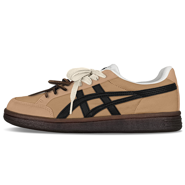 Custom Sneakers Onitsuka Tiger Advanti Retro Low-Top Brown Black Casual Shoes 1183B799-101 (TeamY- Palm Coconut Brown/Black)