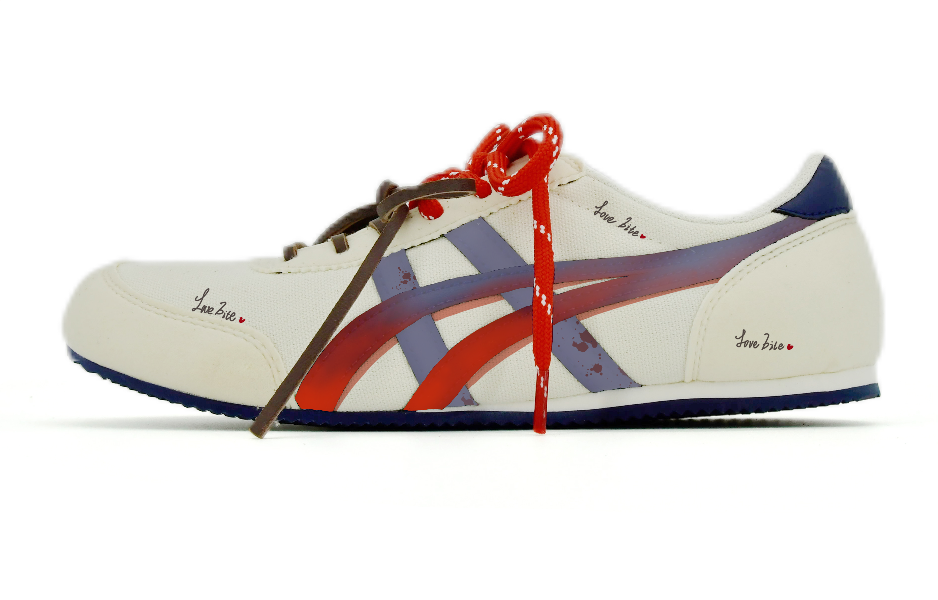 Custom Sneakers Onitsuka Tiger Track Trainer Retro Casual Red Running Shoes 1183B476-101 (Team435 - Love Bite)