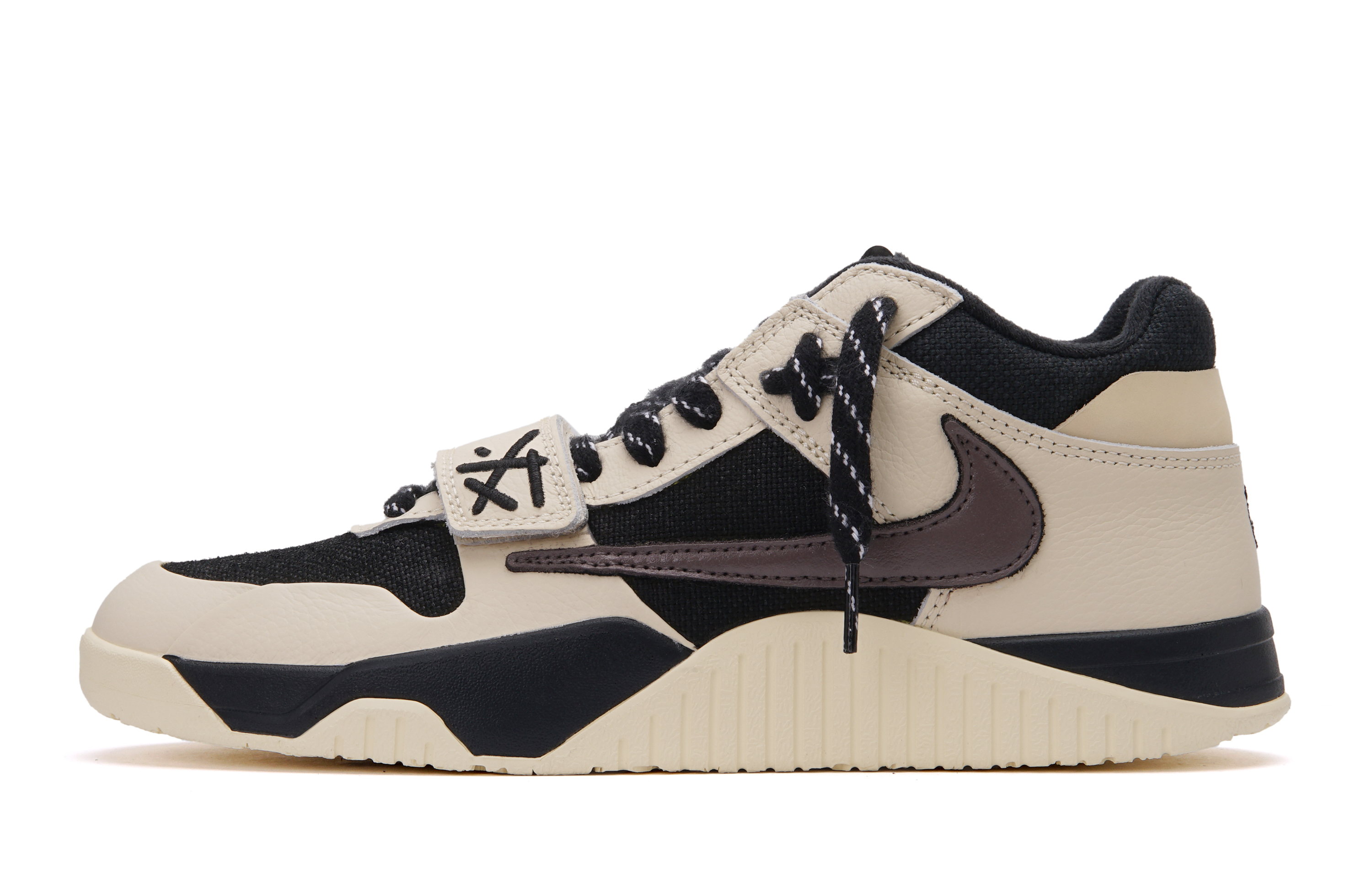 Custom Sneakers Travis Scott x Jordan Jumpman Jack ISO Retro Basketball Shoes Beige FZ8117-102 (Team519-Distressed Logo)
