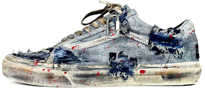Custom Vans Old Skool White Grey Distressed Splatter Low-Top Sneakers VN000D3HY28 (Team45 - Abandoned City) Custom Vans Old Skool White Grey Distressed Splatter Low-Top Sneakers VN000D3HY28 (Team45 - Abandoned City)