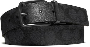 Customizable COACH Black Leather/PVC Belt, 3.8cm Wide, Engraving Available F64839-BKBK Customizable COACH Black Leather/PVC Belt, 3.8cm Wide, Engraving Available F64839-BKBK