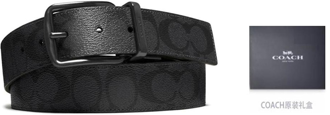 カスタマイズ可能 COACH ブラックレザー/PVCベルト 幅3.8cm 名入れ対応 F64839-BKBK Sizing カスタマイズ可能 COACH ブラックレザー/PVCベルト 幅3.8cm 名入れ対応 F64839-BKBK