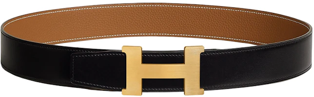 Order Customizable Engraving: HERMES H Buckle Gold Togo Leather Belt Black/Gold H074562CUZ3-H077971CAAA