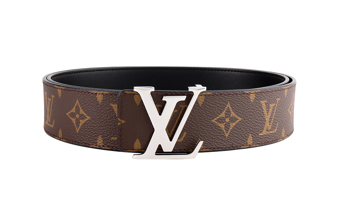 Customizable LOUIS VUITTON Letter Logo Black Leather Belt for Men 4cm M9821