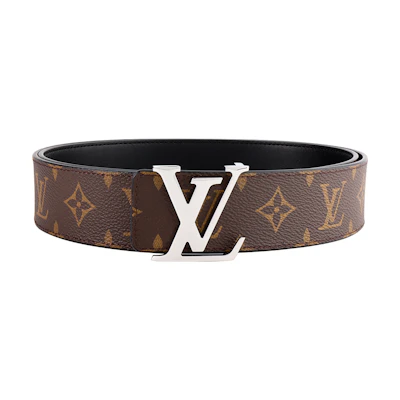 Customizable LOUIS VUITTON Letter Logo Black Leather Belt for Men 4cm M9821