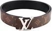 Shop Cinturón Personalizable LOUIS VUITTON Logo Letra Negro Cuero Hombre 4cm. M9821