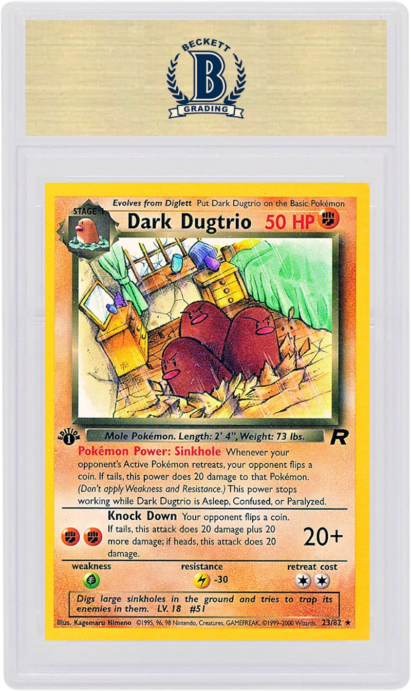 Dark Dugtrio 2000 Pokemon TCG Team Rocket 1st Edition #23/82 圖 2