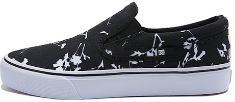 DC Shoes Pure SE SN 'Floral Canvas Slip-On Black' ADYS300185-BWP DC Shoes Pure SE SN 'Floral Canvas Slip-On Black' ADYS300185-BWP