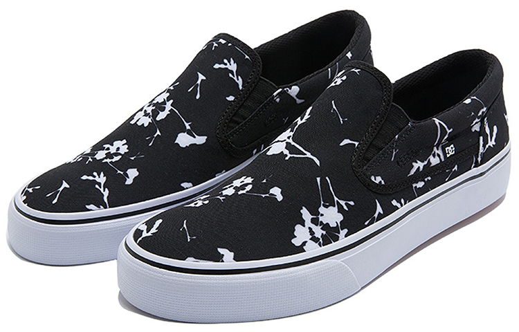 DC Shoes Pure SE SN 'Floral Canvas Slip-On Black' 圖 2