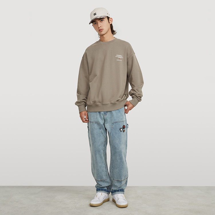 DC Shoes Retro American Solid Color Logo Print Crewneck Sweatshirt Unisex DC224M1514 圖 11