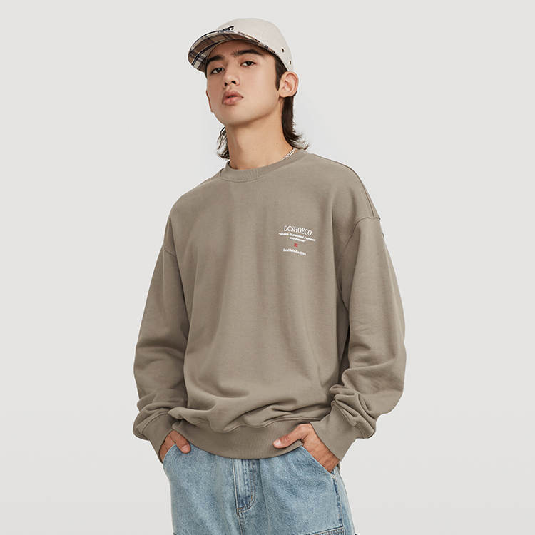 DC Shoes Retro American Solid Color Logo Print Crewneck Sweatshirt Unisex DC224M1514 圖 12