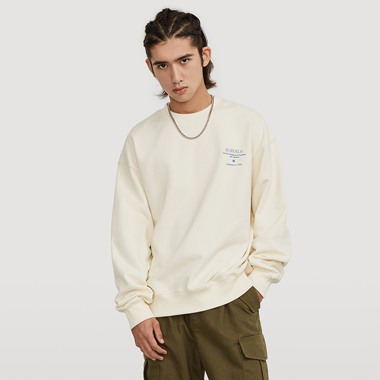 DC Shoes Retro American Solid Color Logo Print Crewneck Sweatshirt Unisex DC224M1514 圖 5