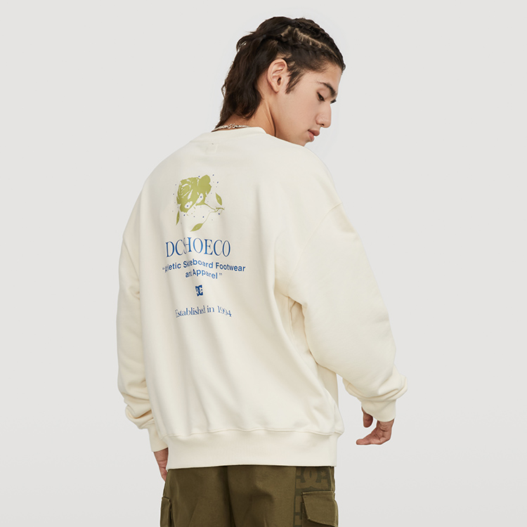 DC Shoes Retro American Solid Color Logo Print Crewneck Sweatshirt Unisex DC224M1514 圖 6