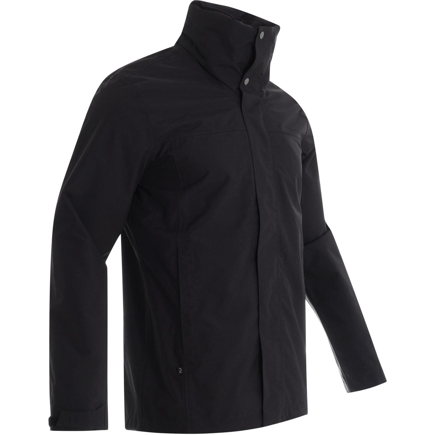 DECATHLON 3-in-1 Waterproof Hiking Jacket Black/Gray - Warm & Durable. 8669299