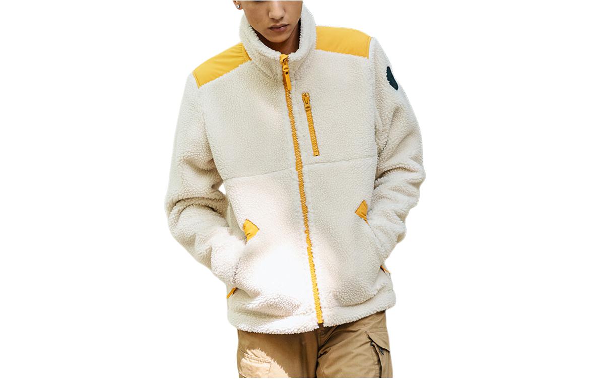 DECATHLON Colorblock Stand Collar Casual Jacket Men’s Beige 8665822