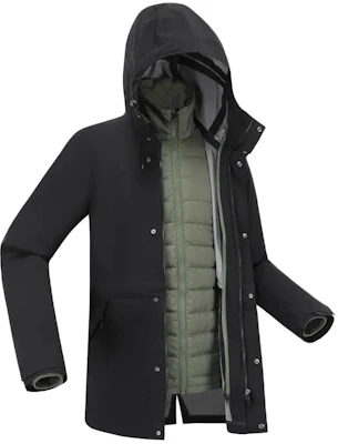 迪卡儂 Forclaz Travel 900 防水三合一男士登山夾克 黑色 8789011 Buy 迪卡儂 Forclaz Travel 900 防水三合一男士登山夾克 黑色 8789011