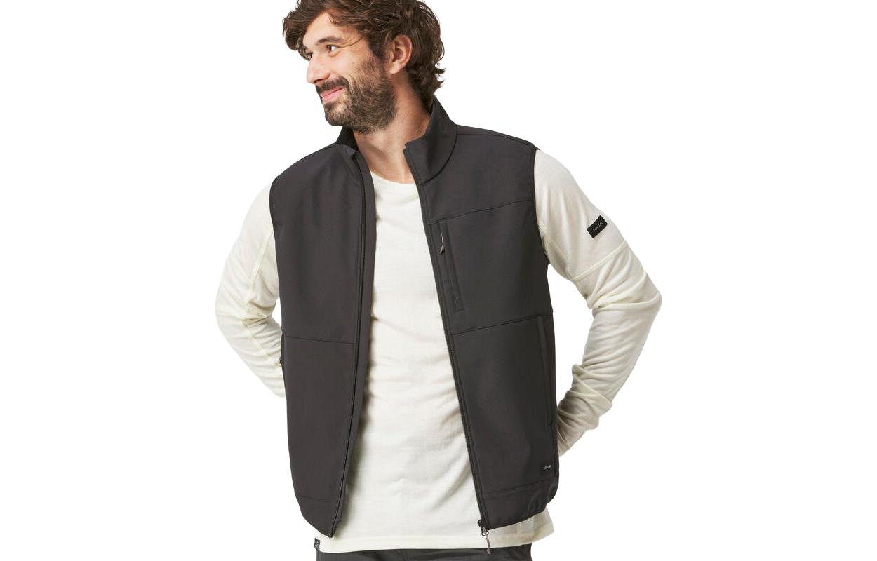 Decathlon MT100 Windproof Hiking Softshell Vest - Black 8736490