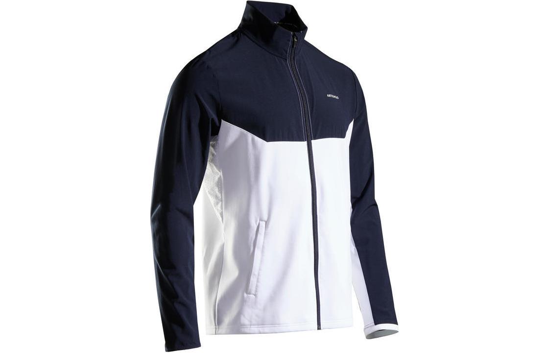 DECATHLON Retro Colorblock Zip Running Jacket - Navy Breathable & Stylish 8559028