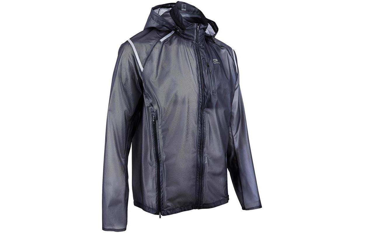 DECATHLON Running Windproof Water-Resistant Hooded Jacket Black 8394759
